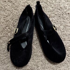H&M Black Kids Flats with Gold Buckle